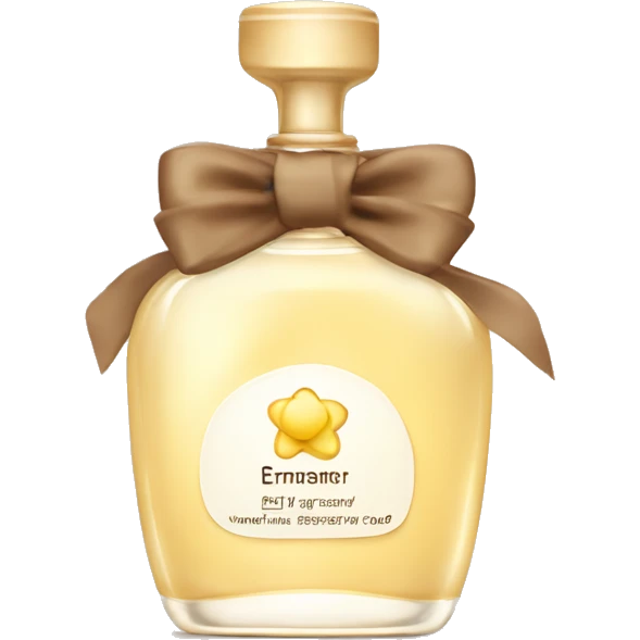 vanilla perfume with a light brown bow emoji