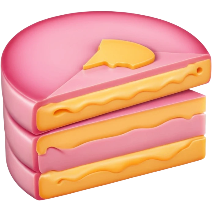 pink thin round slice of american cheese emoji