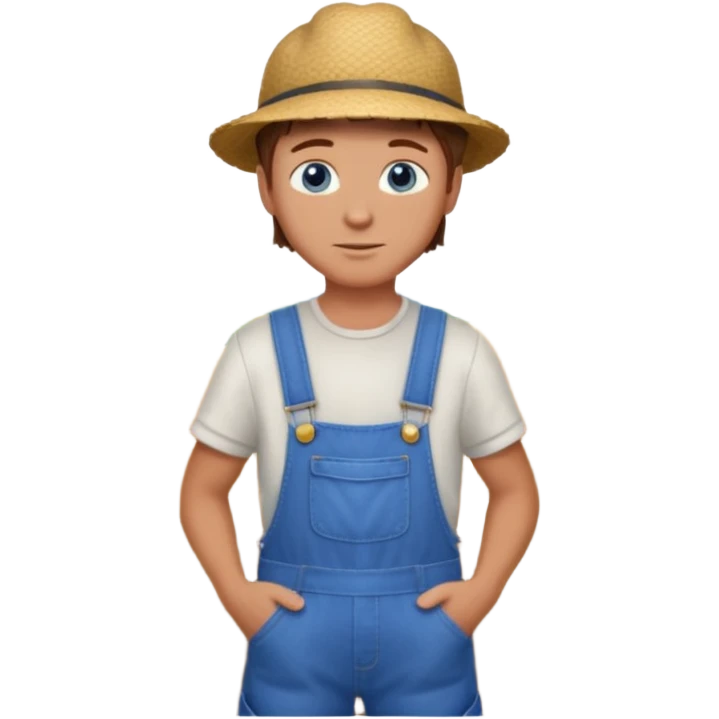 CREATE ME A NICE FARMER BOY BROWN HAIR TANNED SKIN AND BLUE EYES emoji
