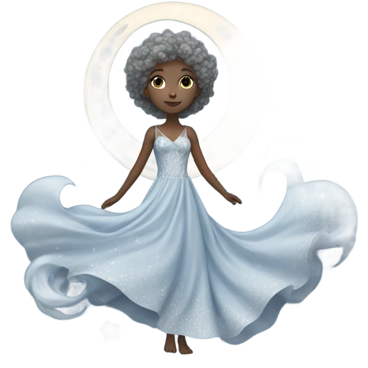 Moon in dress emoji