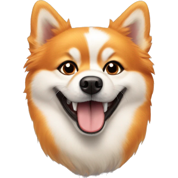 Orange Pomeranian Husky smiling emoji
