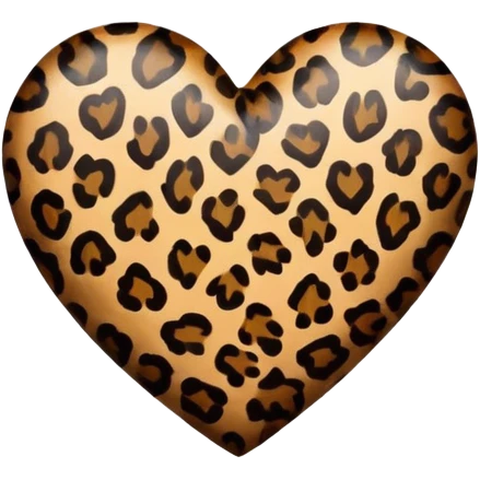 Leopard pattern small heart emoji
