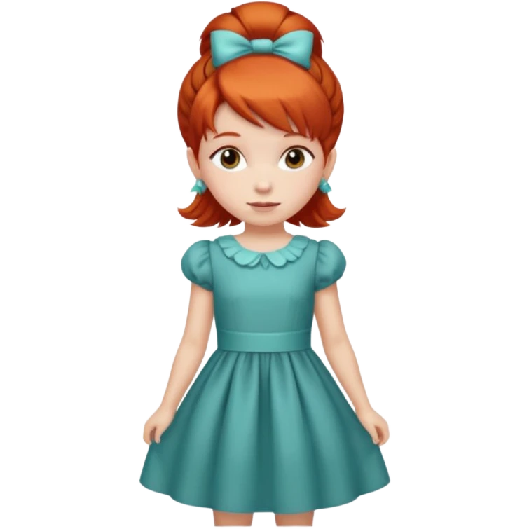 red girl kid with Bouffant emoji