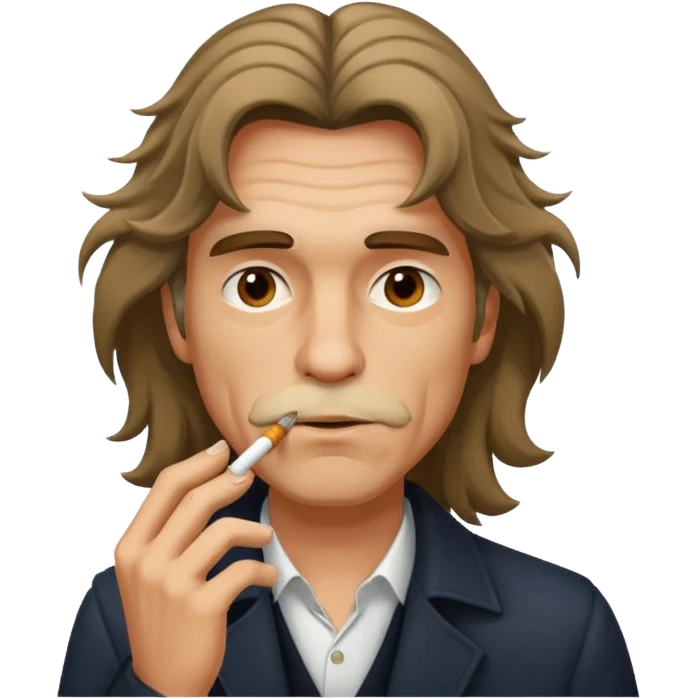 un hombre fumando con greñas  emoji