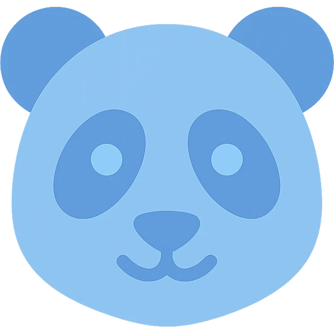 blue panda icon emoji