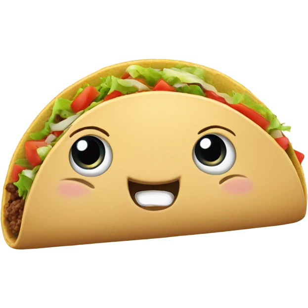 Taco with a face emoji
