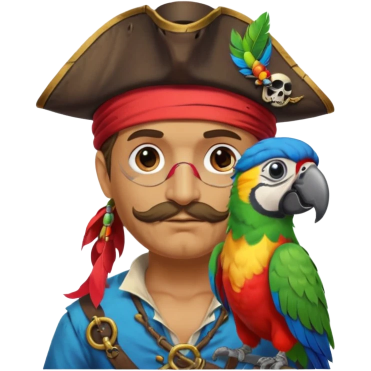 pirate and parrot emoji