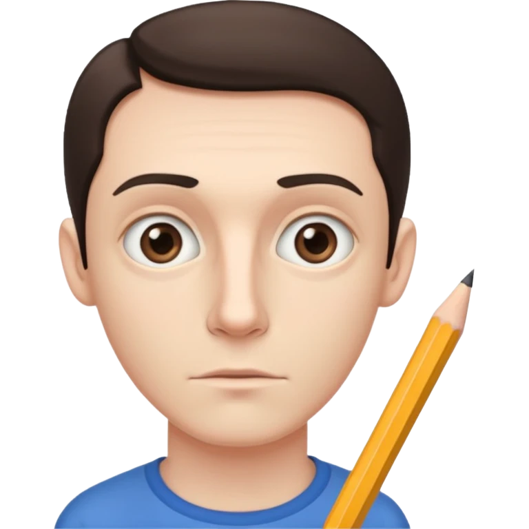 pencil next to a thin man emoji