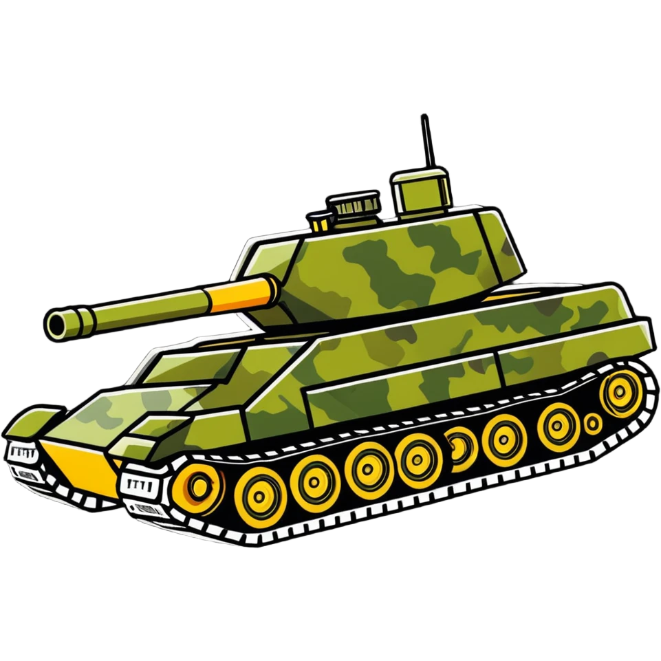 Military tank with camouflage pattern emoji