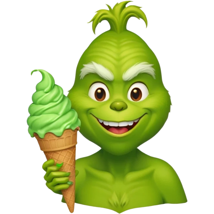 The grinch eating ice cream emoji