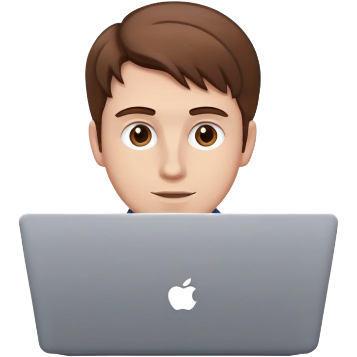 laptop and white guy with brown hair emoji