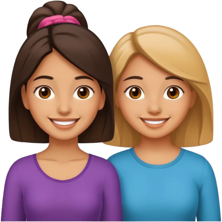 two hispanic best girl friends smiling emoji