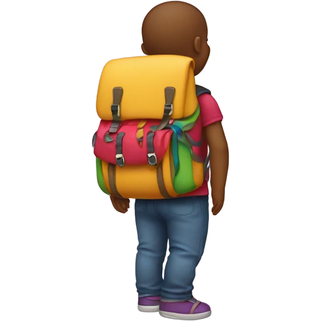 A baby wearing a backpack emoji