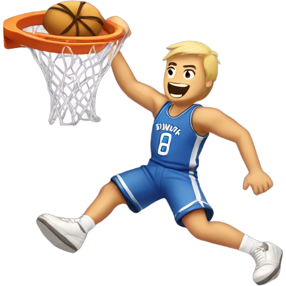 Caucasian Dunking a donut basketball emoji