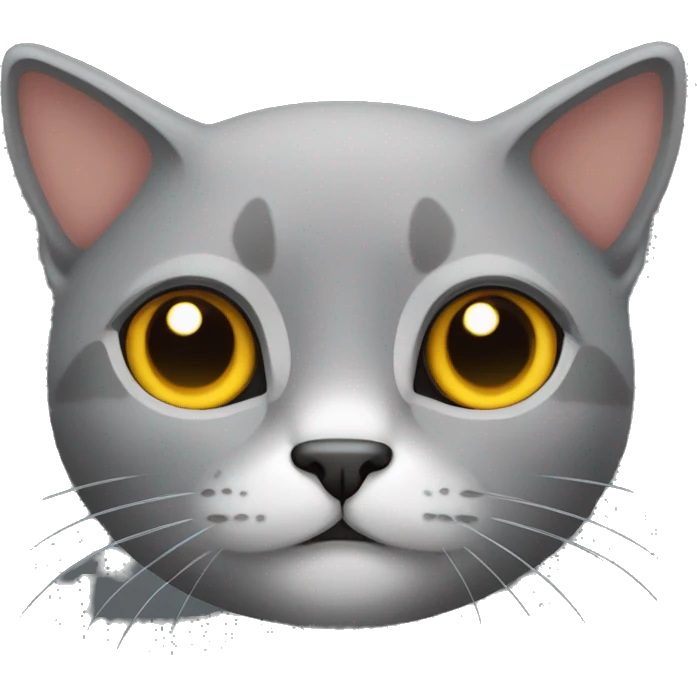 Gato gris oscuro con ojos amarillos emoji