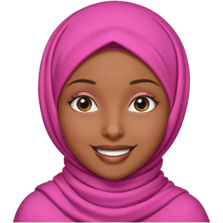 Brownskin black girl with pink hijab  emoji