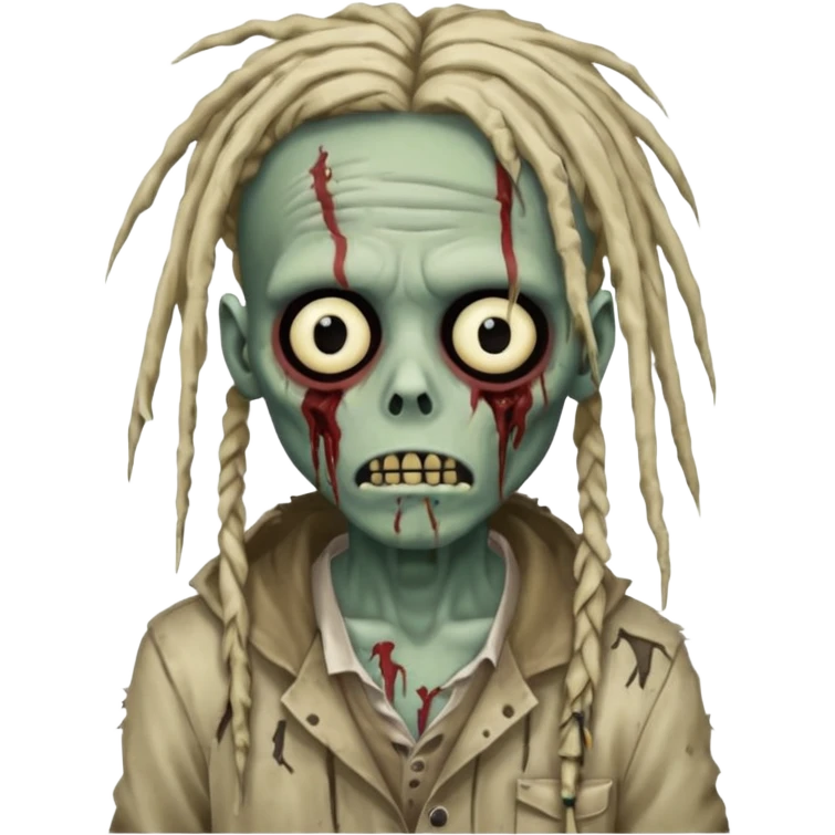 zombie boy with dreads over his eyes emoji