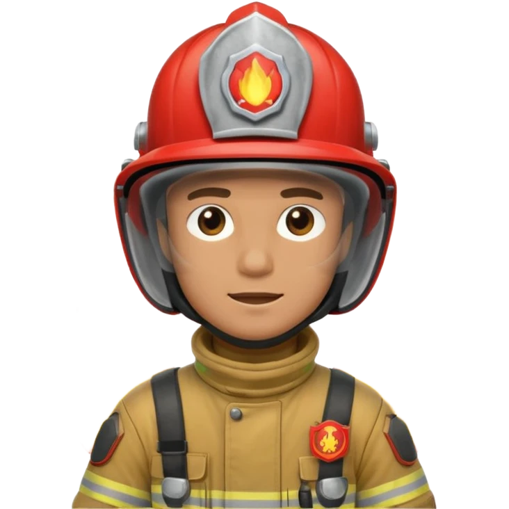 male firefighter on fire emoji
