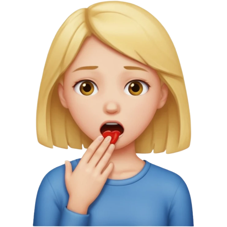 Girl choking herself emoji