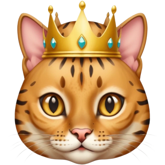 bengal cat with crown emoji