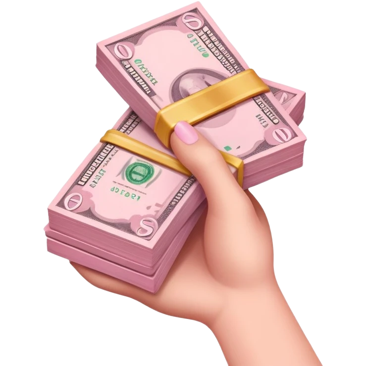 Light pink sending money emoji