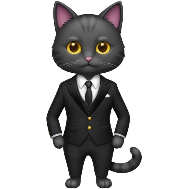 Cat wearing a suit emoji