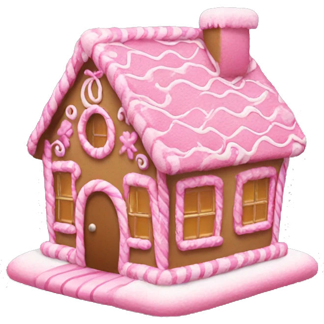 Pink gingerbread house emoji