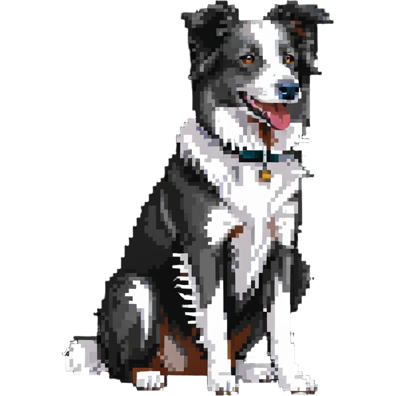 Merle border collie dog sitting emoji