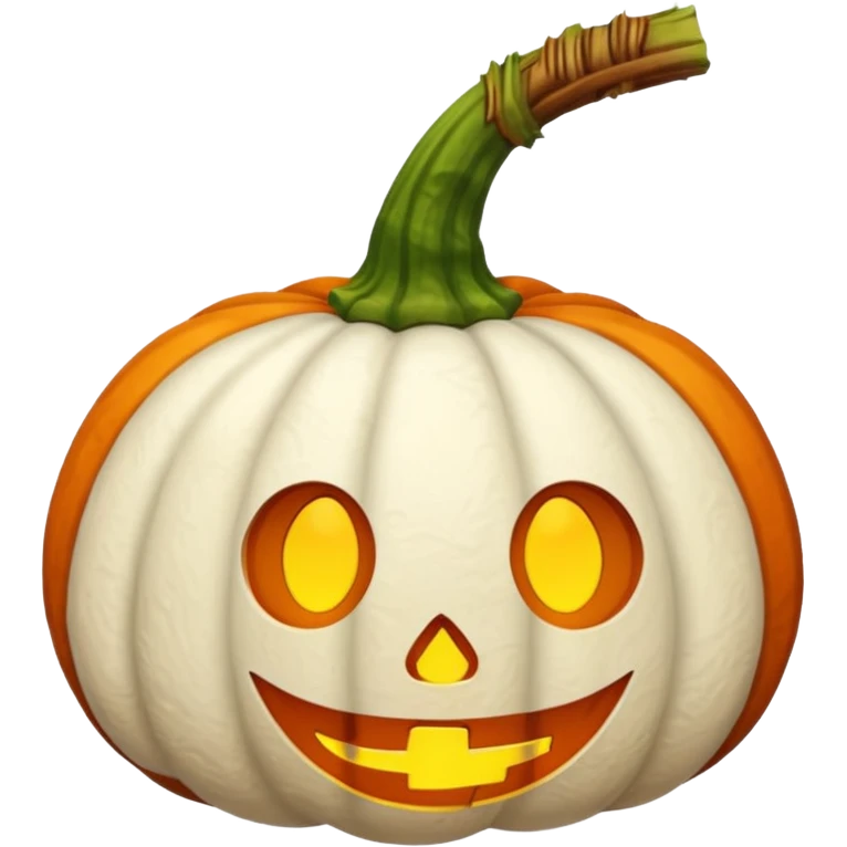 white fuzzy pumpkin with brown stem emoji