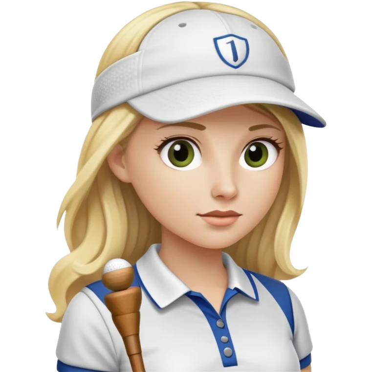 Long Blonde hair golf girlie emoji