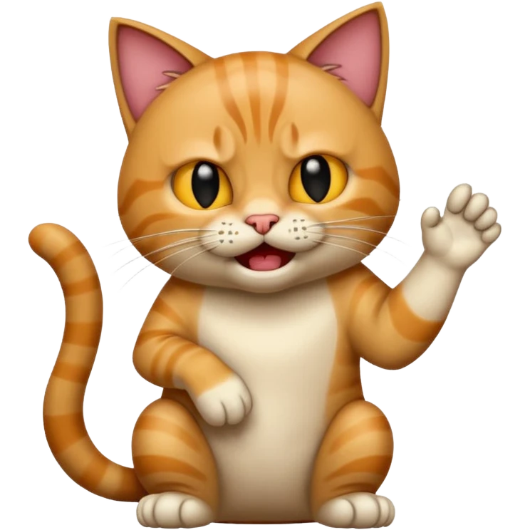 gato scratching and mad realistic emoji