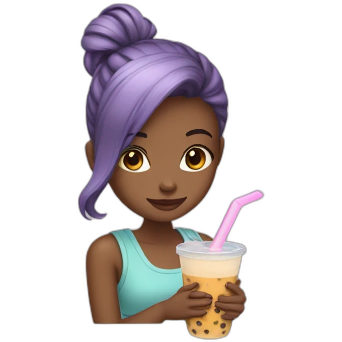 Girl with boba tea emoji