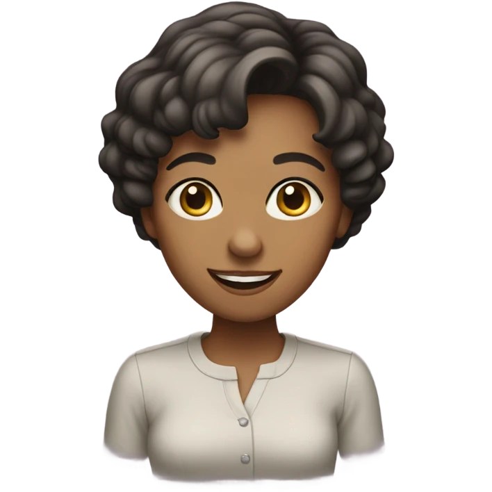 short hari big eyes smiled women emoji