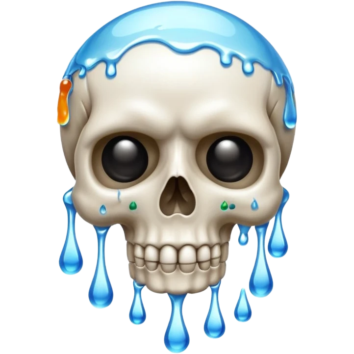Skull sweating emoji