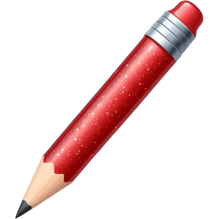 red glitter pencil emoji