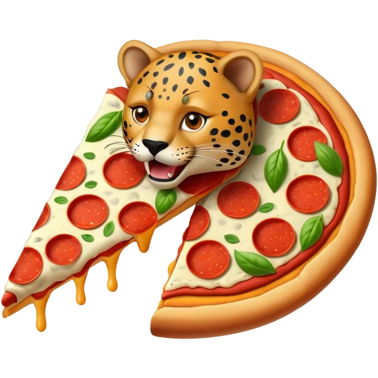 A Jaguar eating a napoletano pizza emoji