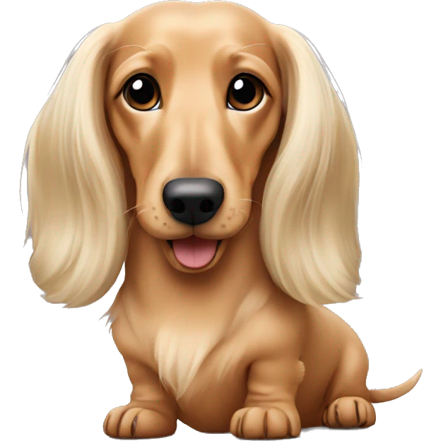 cream long haired dachshund emoji