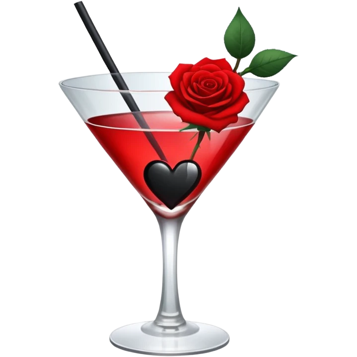 🍸+🍹+🖤+🌹 emoji