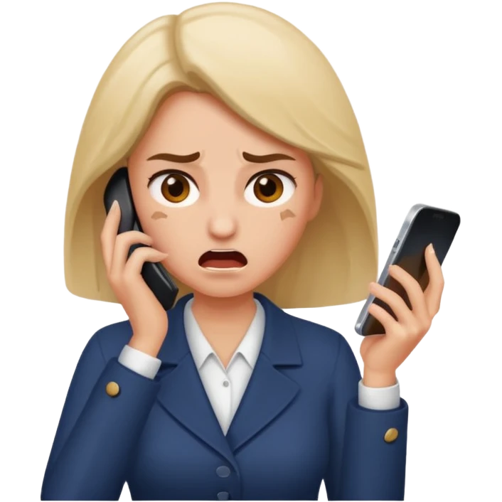 Woman slamming a phone down emoji