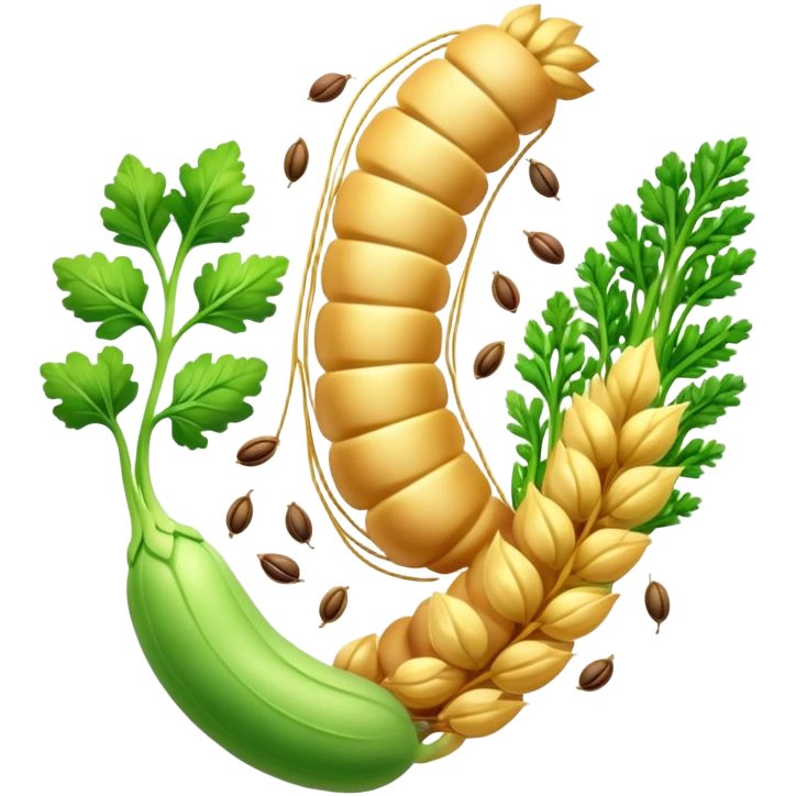 Golden wheat, green vegetables, colorful fruits, and tiny seeds surrounding a glowing digestive system. Light sparkles flow through the intestines, showing fiber's cleansing effect. All fiber-rich foods emit a soft glow as they contribute to digestive health. emoji
