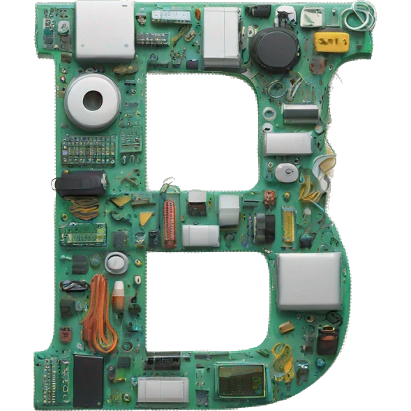 Letter U made of electronic parts emoji