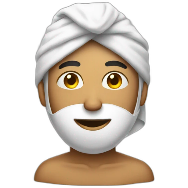 Man with a towel on his head emoji