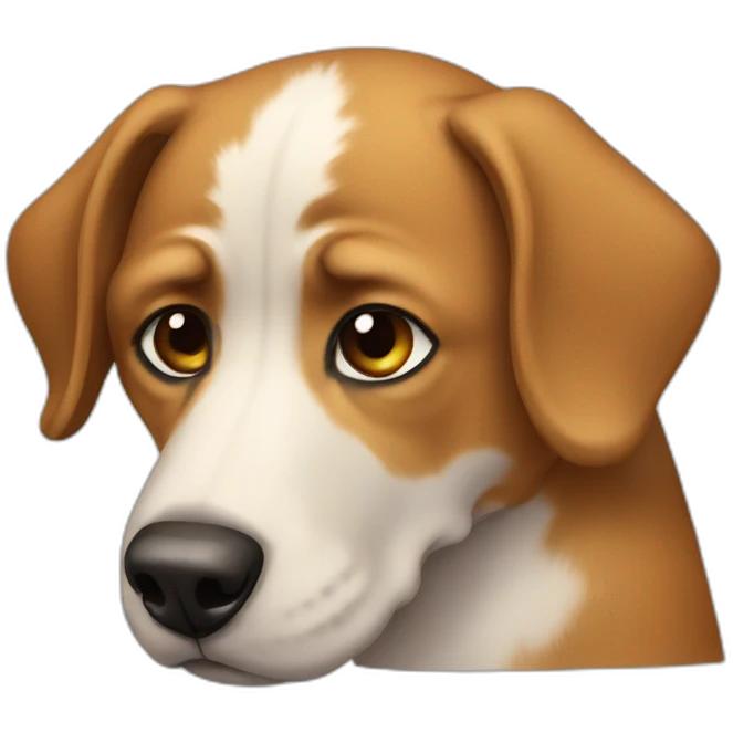 A dog is sick with corona emoji