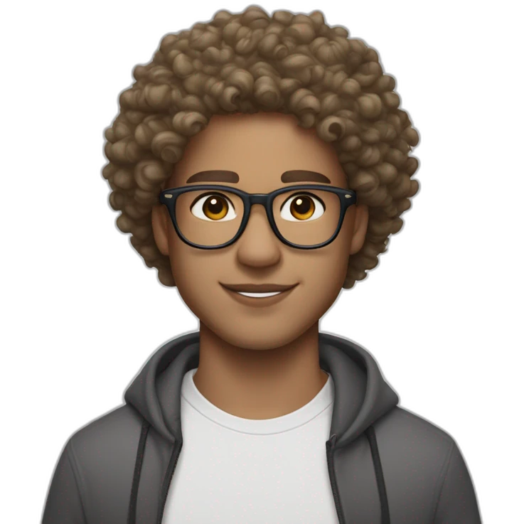 Light skin guy with 59 5-C skin color, curly hair, taper fade haircut and Oakley glasses and AirPods pro emoji