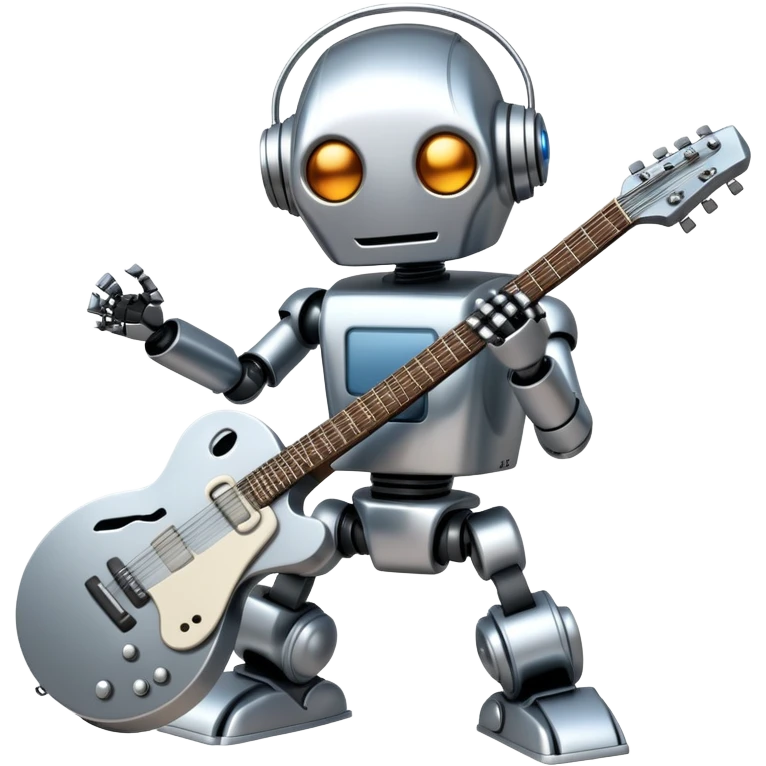 Robot playing guitar emoji