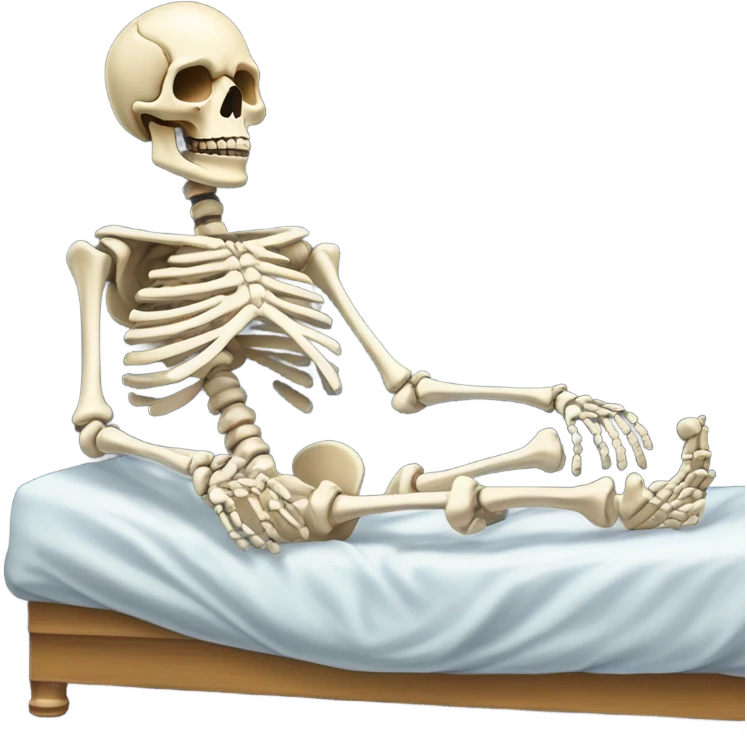 Skeleton sleeping in bed  emoji