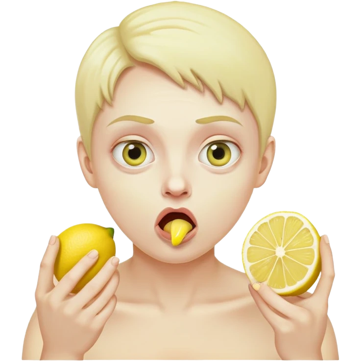 like with face eating lemon with face of terror emoji