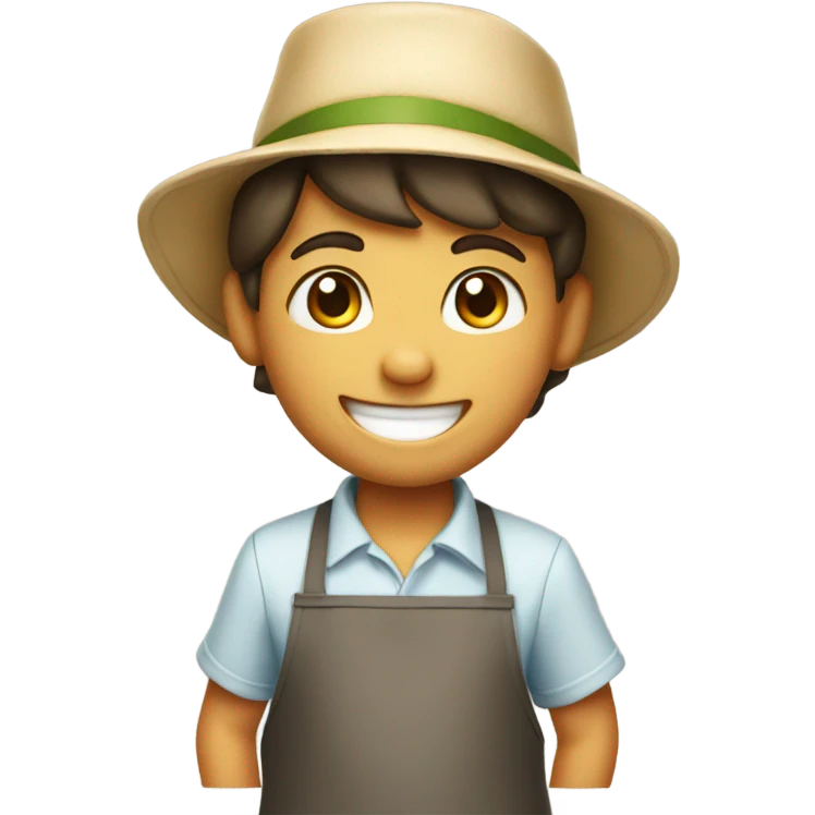smiling boy in apron hat emoji