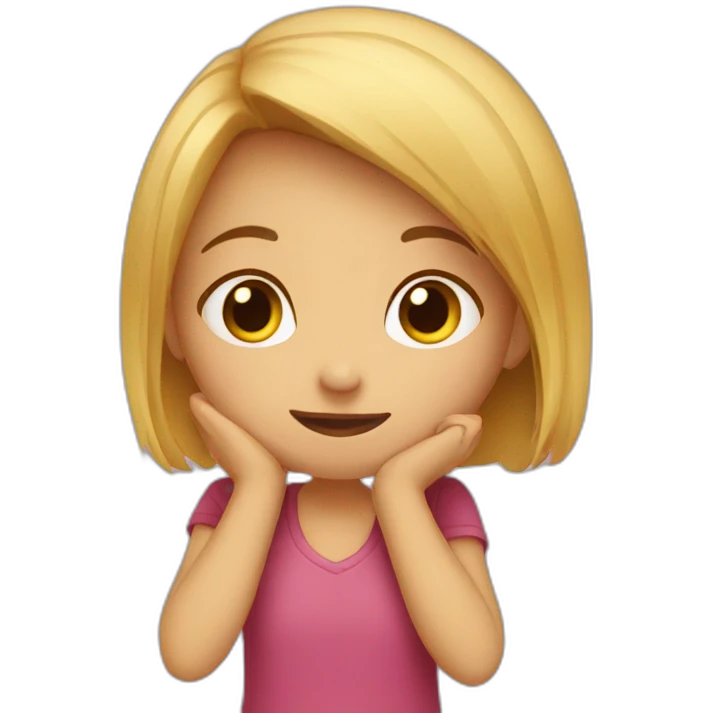 shy girl with hands in mouth  emoji