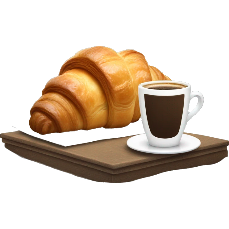 croissant with coffee in winter  emoji